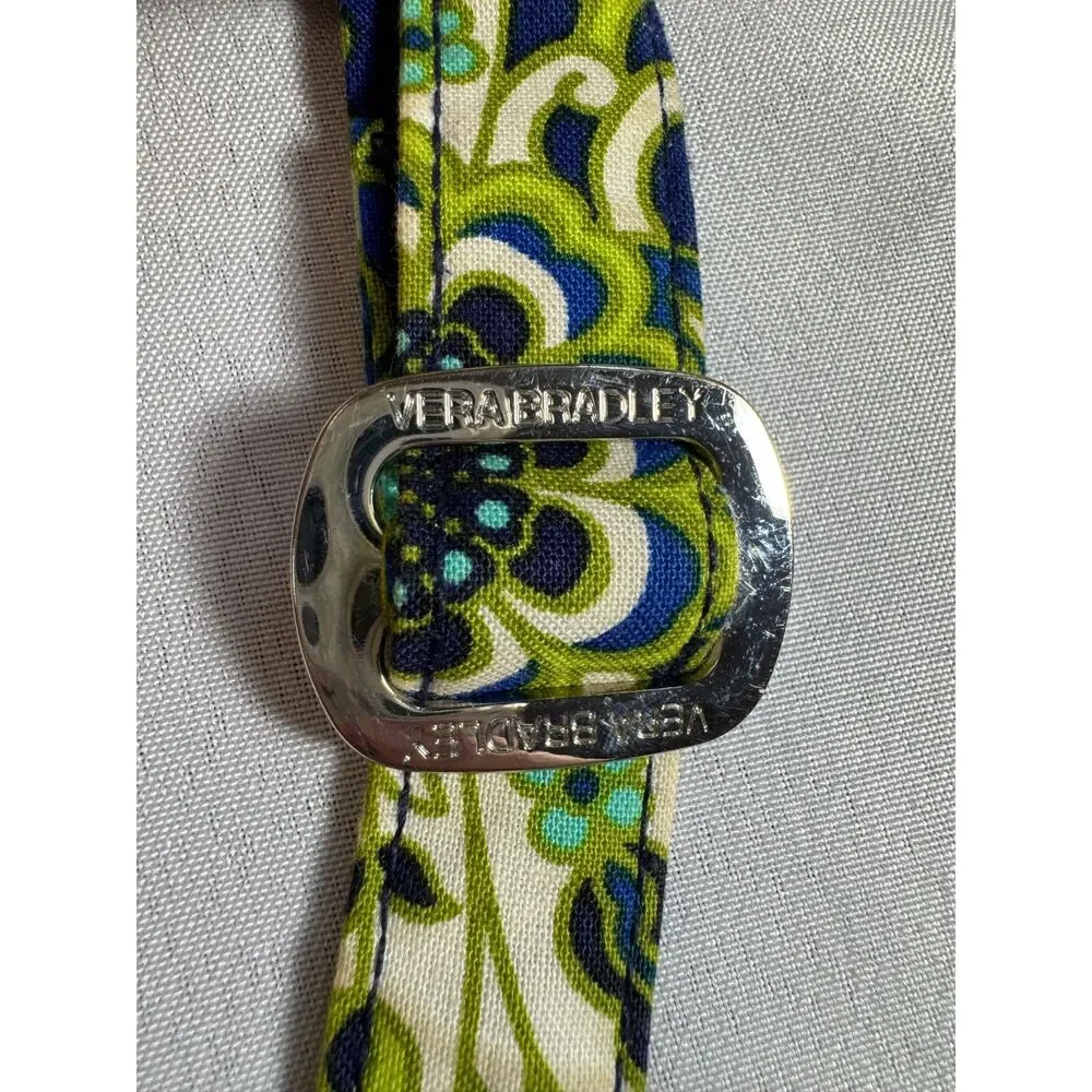 Vera Bradley Lizzy Crossbody Blue, Black, Green and White pattern.